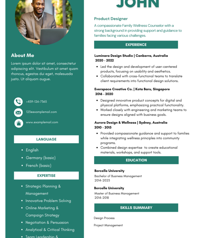 Modern CV Template – Clean Professional Resume Design