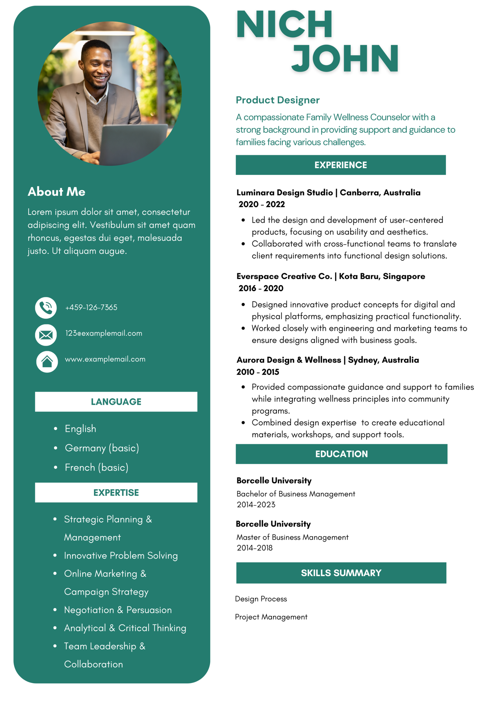 Modern CV 21 Modern CV Template – Clean Professional Resume Design