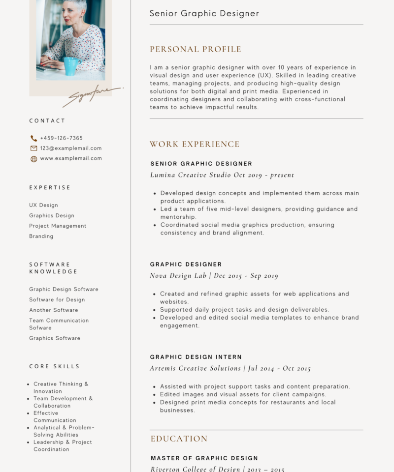 Modern CV Template – Clean Professional Resume Design