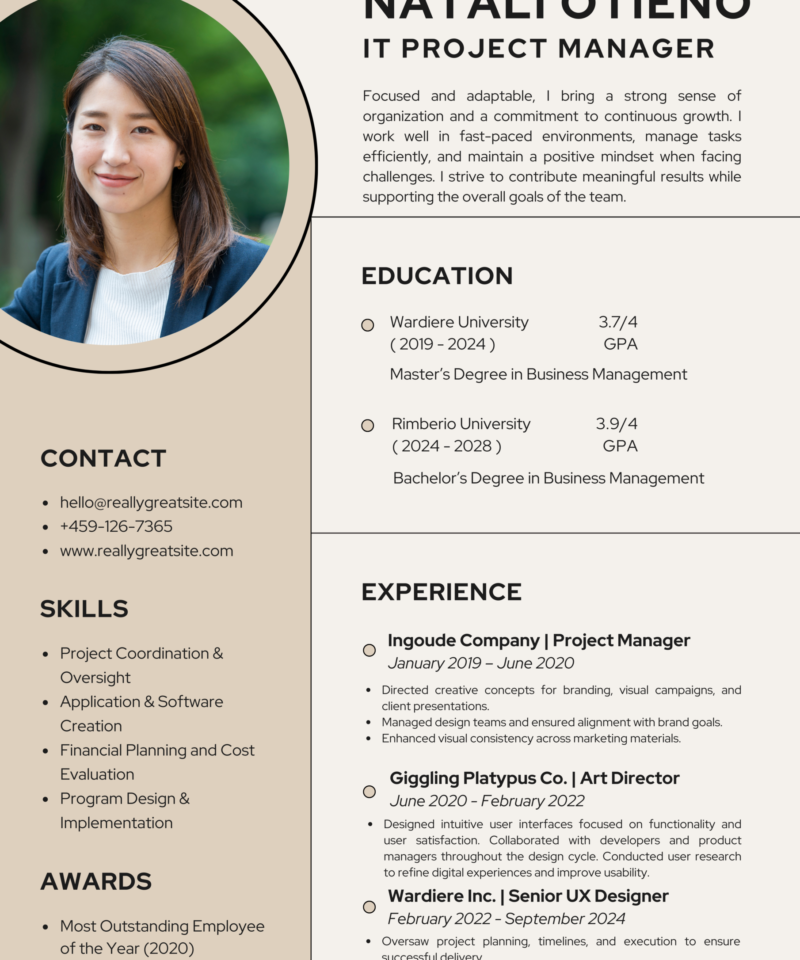Modern CV Template – Clean Professional Resume Design