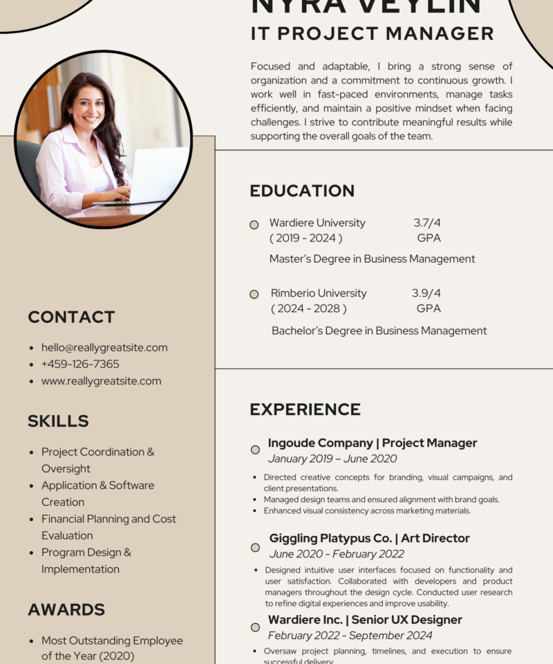 Modern CV Template – Clean Professional Resume Design